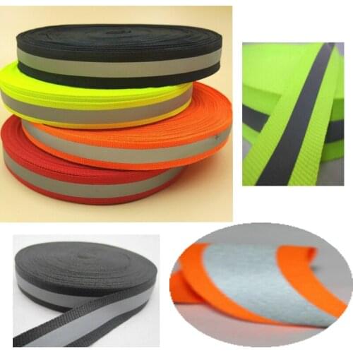 10m 25MMSew On Silver Reflective Tape for Chothing Safety Fabric Webbing Trim Strip