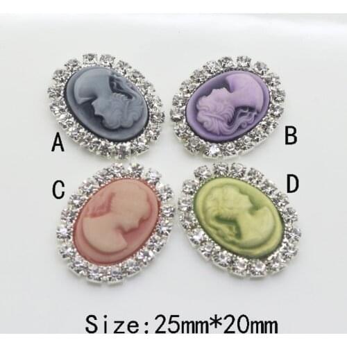 New 10pc 20*25mm Resin Oval Rhinestone Buttons clothing metal Coat button Wedding Invitation Beauty Avatar shiny diamond button