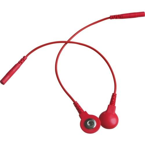 100pairs/lot Electrode Red Lead Wires Replacementable Connecting Cables for Digital TENS Therapy Machine Wire Plug 2.0mm
