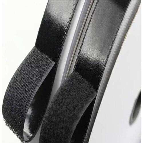 2 Rolls 2cm*1m Black Hook and Loop Self Adhesive Fastener Strong Tape Hook and Loop adesivo sugru Tape straps adhesive