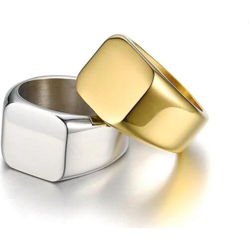 3 Colors Gentleman Black Sliver Gold Stainless Steel Finger Rings For Men Jewelry Wedding Bands