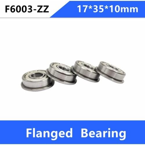 50pcs/lot Flanged bearing F6003ZZ 17*35*10mm flange deep groove ball bearings F6003-ZZ Z 17x35x10 mm