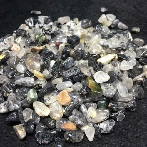 7-9mm 1000g AAA+ Wholesale Bulk "Black Hair" Quartz Tumbled Stones Polished Chakra Healing Reiki Beads