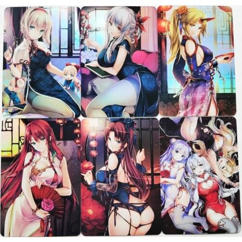 9pcs/set ACG Beauty Cheongsam Girl Oriental Genso Town Sexy Beauty Hobby Collectibles Game Anime Collection Cards Sexy Girls