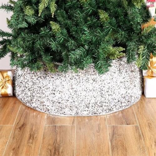 Sparkly Christmas Tree Skirts Tree Skirt Fabric Carpet Round Gold Sequin Christmas Tree Mats Beautiful Photography Tree Tool