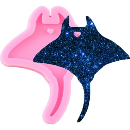 Shiny Sting Rays Silicone Mold Bat Keychain Resin Epoxy Mould DIY Charms Necklace Jewelry Molds Chocolate Candy Fondant Moulds