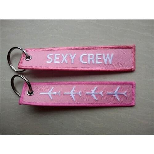 Sexy Crew 4 Aircraft Fabric Key Chain Aviation Tags