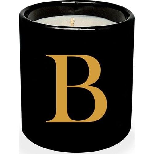 Vivas B Letter Black Ceramic Candle