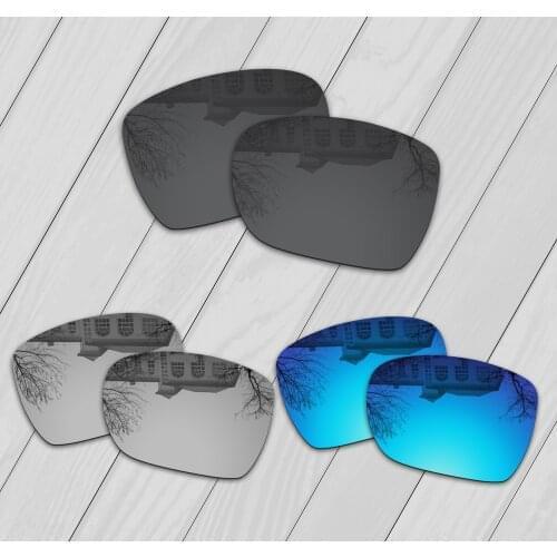 E.O.S 3 Pairs Black & Silver & Ice Blue Polarized Replacement Lenses for Oakley Dispatch 1 OO9090 Sunglasses