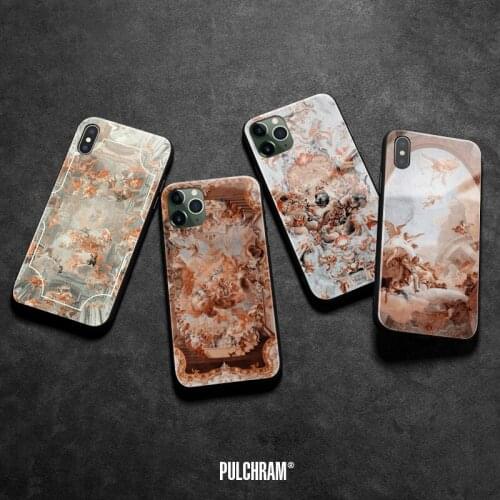 Barroco Aesthetics vintage Art Mural tup Glass Phone Case Cover shell For iPhone SE 6 6s 7 8 Plus X XR XS 11 12 mini Pro max