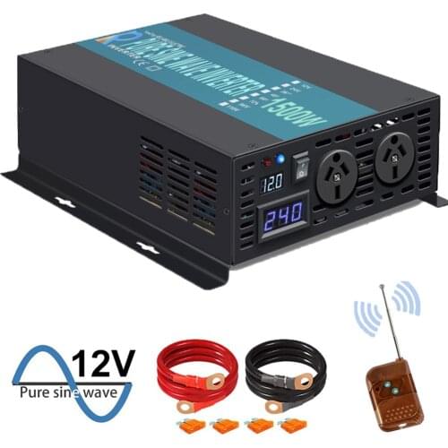 1500W Pure Sine Wave Inverter 12V 220V dc to ac Power Inverter Solar Panel Battery Off-grid System Solar Power Inverter