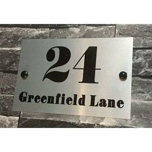 COMPOSITE ALUMINUM-PLASTIC PLATE HOUSE NUMBER NAME SIGN PLAQUE / MANY TEXT OPTIONS AVAILABLE