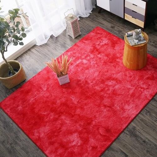 Nordic style Bedroom living room carpet Tie dyeing plush Bedside floor mat non-slip colorful 160x230cm rug custom made door mat