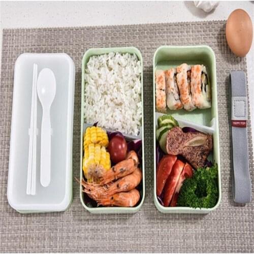1200ml Lunch Box Bento Box for Student Office Worker Double-layer Microwave Heating Lunch Container Food Storage Container
