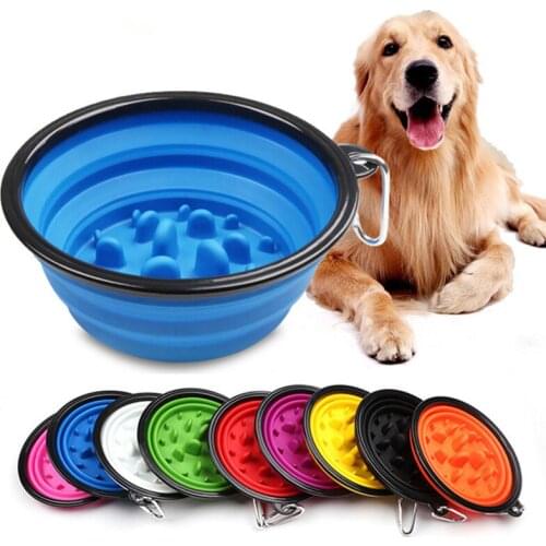 Pet Slow Feeder Bowl 2in1 Water Food Pet Slow Food Training Bowl Dog Travel Food Cats Dogs Feeding Foraging Derivation Pet Bowl