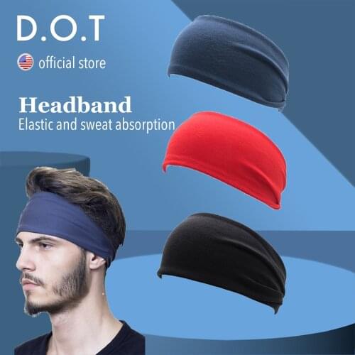 DOT Fashion Unisex Solid Color Headband Hair Elastic Bands for Men Women Stretchy Fitness Workout Yoga Non Slip Cotton