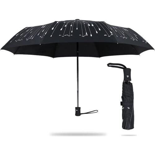 Fashion Meteor Automatic Folding Umbrellas Men Women Travel Strong Windproof Compact Paraguas Female Sunny Rainy Parasol Gift