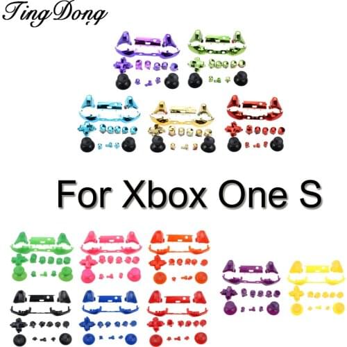 1 set Full Button Sets Mod Replace Dpad ABXY Trigger Thumbstick Parts for Microsoft Xbox One Controller Chrome Solid