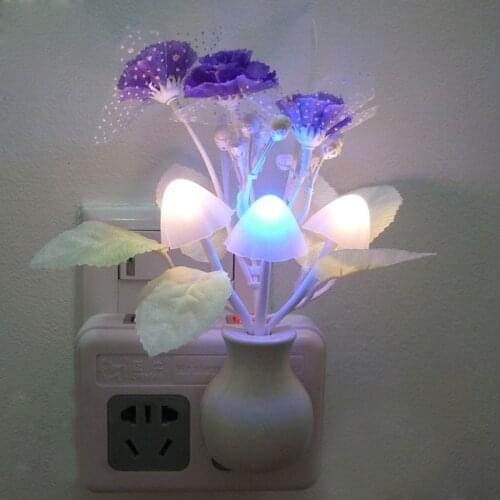 Novelty Night Light EU & US Plug Induction Dream Mushroom Fungus Luminaria Lamp 220V 3 LED Mushroom Lamp led night lights