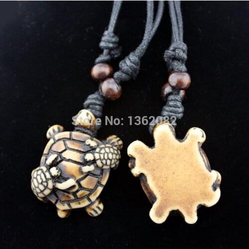 New Arrival Jewelry Imitation Yak Bone Carved Mother and Children Turtles Necklace Lucky Gift MN570
