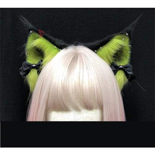 Halloween Series Black Green Cat Ears Hair Hoop Headwear Hand Made Work For KC Cosplay Party Costume Accessories Custom Made