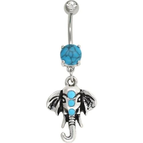 JHJT 14G New Zircon 316L Surgical Stainless Steel Navel Piercing Belly Button Rings Belly Piercing Women