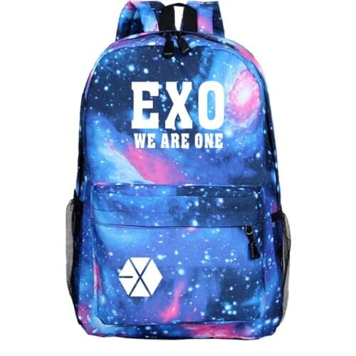 Hot EXO Backpack School Rucksack Fashion New Pattern Backpack Boys Girls School Bag Men Women Shoulder Bags Teens Travel Mochila