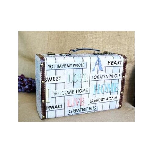 Precision antique wooden box home Precision mechanical style vintage leather suitcase hand-held decoration props factory direct