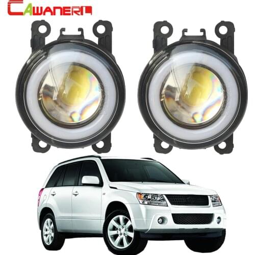 Cawanerl For Suzuki Grand Vitara 2/II JT 2005-2015 Car Styling 3000LM LED Fog Light Angel Eye Daytime Running Lamp DRL H11 12V