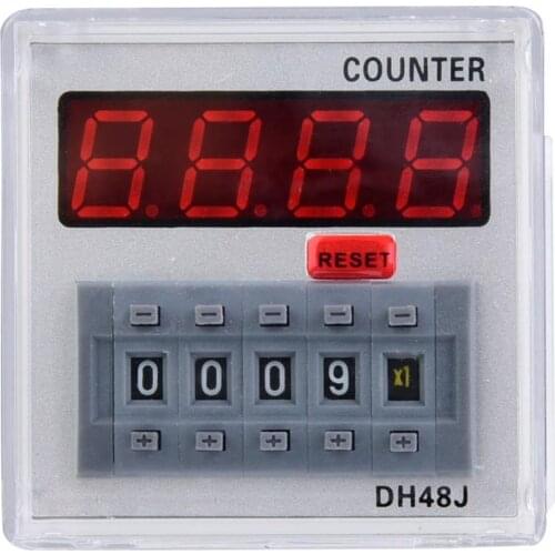 Contador DH48J-A 24V/220V Digital Counter Relay LED Display 1-999900 11-Pin contador de monedas