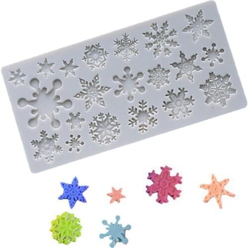 Christmas Snowflake Pattern Silicone Molds Chocolate Cakes Mold Baking Non-stick and Heat-resistant Kitchen Handmade Tools