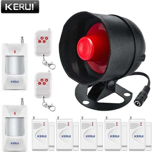 KERUI 2020 Security Alarm System Wireless Smart Home Outdoor Weather-Proof Siren Horn Window Door Sensors Motion Detector Alarm