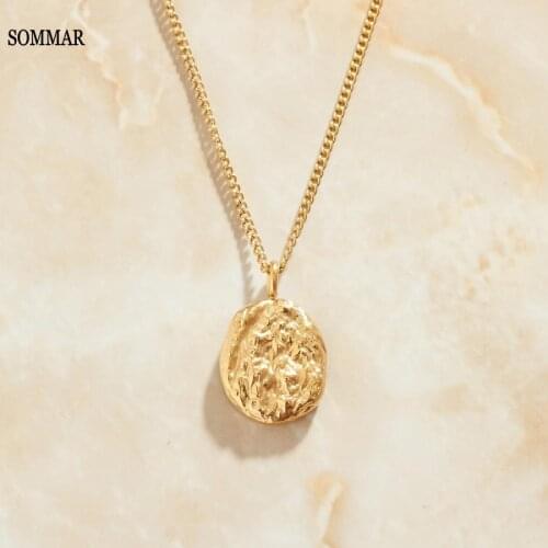 SOMMAR Fashion Design 18KGP Gold Filled female pendant necklace Meteorite, relief multi-layer necklaces christmas gift
