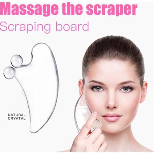 Natural Crystal Gua sha Plate Board Massage Transparent Guasha Plate Face Massager Scrapers Tools For Face Neck Back Body