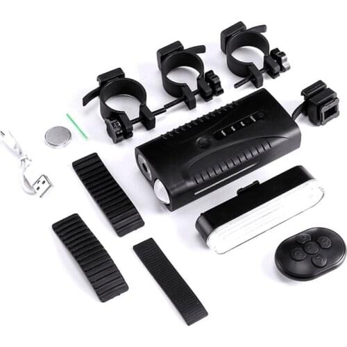 Bike Intelligent Colorful LED Tail Lamp Trumpet Headlight MTB Bike Flashlights Night Riding USB Charging Taillight