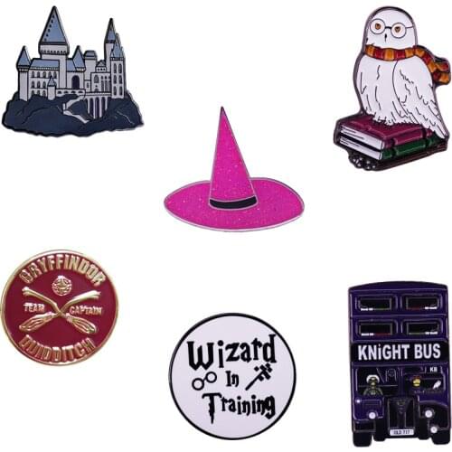 Magic College Brooch Hedwig Book Nerd Pin Sorcerer Proud Decor