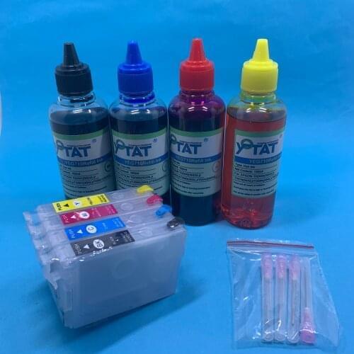 YOTAT Refillable 34XL Ink Cartridge with ARC chip T34XL T3471 T3472 T3473 T3474 for Epson Workforce Pro WF-3725DWF WF-3720DWF