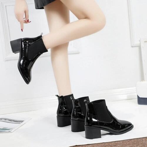 Womens Ankle Boots women boots PU leather female shoes 2020 Autumn and Winter Casual Shoes woman Fashion Womens Boots