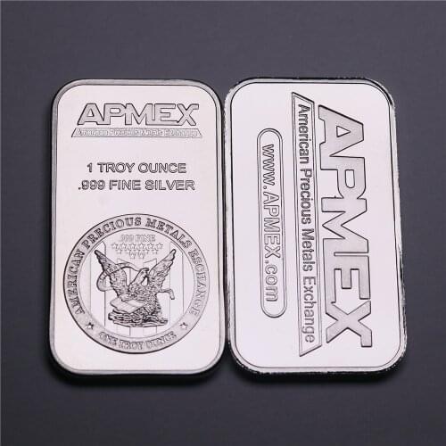 1Oz American APMEX Precious Metals Exchange Silver Bar Silverplated Replica Is Not Magnetic