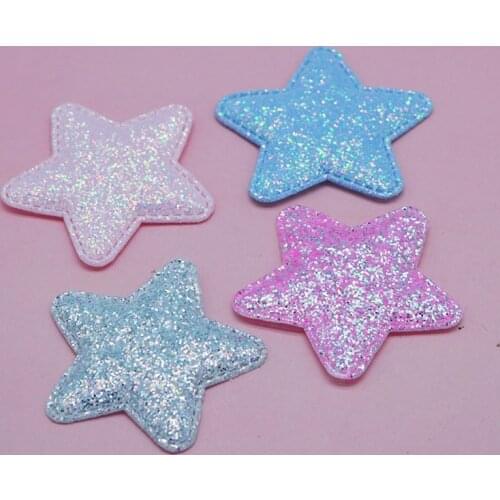 30Pcs 5cm Mixed Colors Glitter Star Felt Fabric Patch DIY Cloth Appliques/Craft Wedding decoration