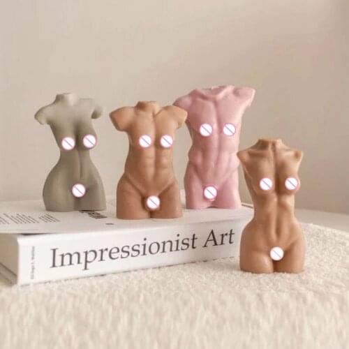 3D Art Body Candle Mold Human Silicone Soap Wax Mould Fragrance Sexy Torso Resin Perfume Gypsum Chocolate Candle Making Kit