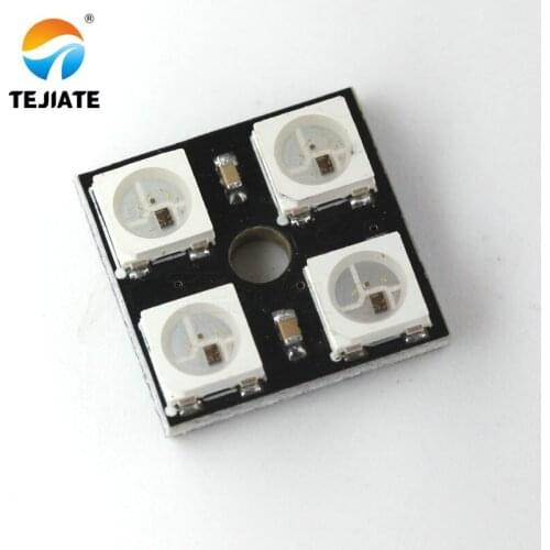 4Bit WS2812B 5050 RGB LED Full-Color Built-In Driving Lights Round Development-Board