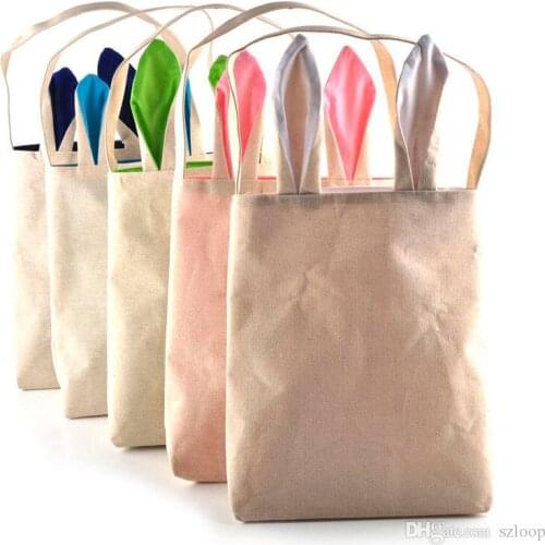 5 Colors Funny Design Easter Bunny Bag Ears Bags Cotton Material Easter Burlap Celebration Gifts Christma Bag burlap bags