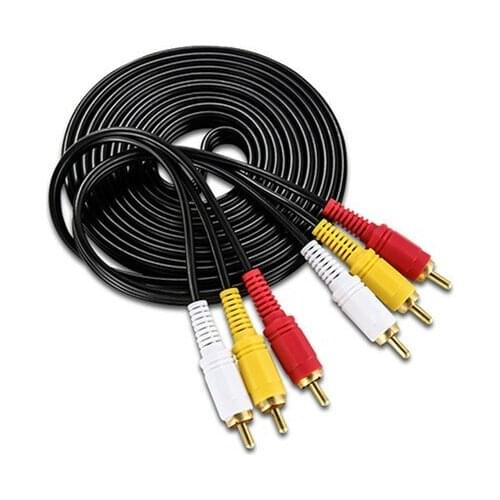 Hot Gold Plated 3RCA Male to 3 RCA Male Audio Cable AV Cable 3X RCA Plug Video Cable for DVD VCD TV amplifier projector 1.5M