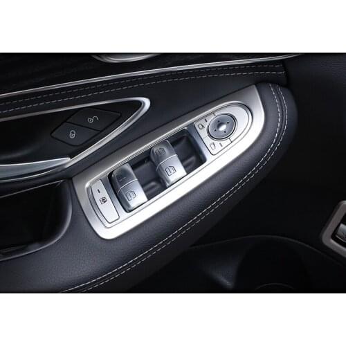 Car Styling Door Window Lifter Control Frame Window Switch Cover Decor trim for Mercedes Benz C Class GLC W205 X253 Accessories