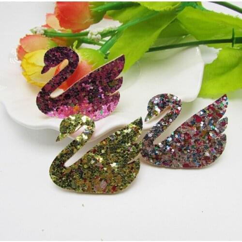 Swan shiny glitter multi color Appliques for clothes Sewing Supplies diy gift craft ornament scrapbook party hair accessories