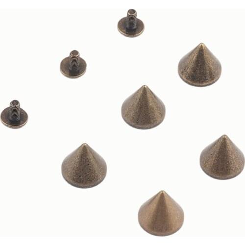 Bronze Screw Punk Spikes Studs back with Screws,Leather Craft Screw Punk Stud Metal Screw Rivet Leather Jacket Belt Crafts DIY