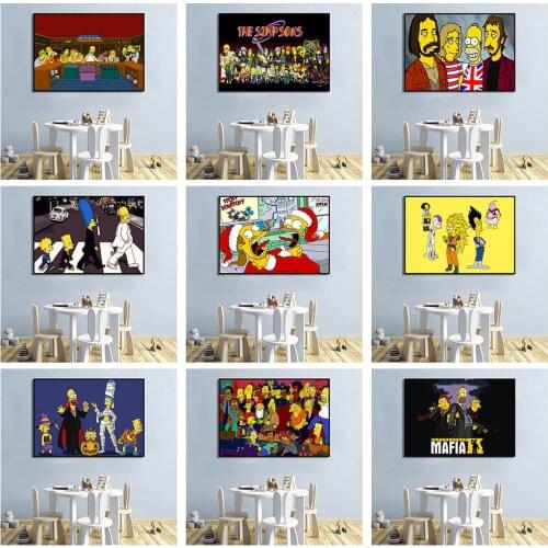 The Simpsons Figure Anime Poster Canvas Painting Print Cuadros Art Wall Decoration Mural For Modern Home Kids Room Decor No Fram