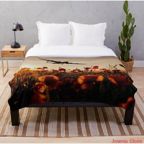 Over the fields they flew Avro Lancaster Bomber Throw Blanket Fleeceon Bed/Crib/Couch Adult Baby Girls Boys Kids Gift