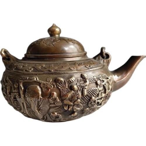 Collection of Chinese antique Baizi birthday wine pot